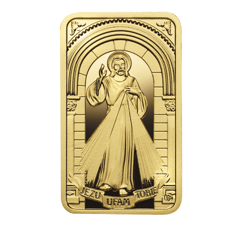 Sztabka Jezu ufam Tobie, złoty numizmat